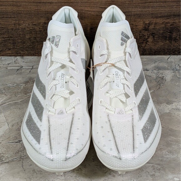 Adidas Adizero Electric Men\'s 10 White Metallic Silver Football Cleats IE4374 main image 5